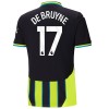 Camisola Manchester City De Bruyne 17 Homen Equipamento 2ª 24/25